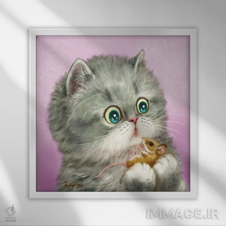 تابلو دکوراتیو ۳۶۵ روز با گربه ها: ۸۳ اثر کایومی هارای - نمای قابدار سفید