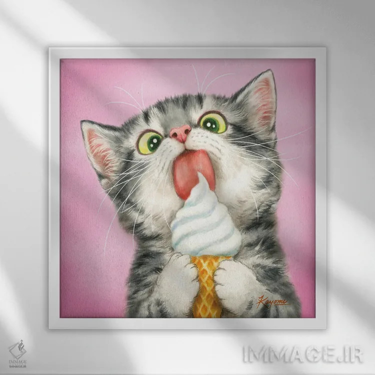 تابلو دکوراتیو ۳۶۵ روز با گربه ها: ۷۶ اثر کایومی هارای - نمای قابدار سفید