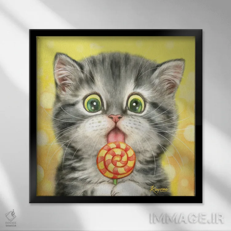 تابلو دکوراتیو ۳۶۵ روز با گربه ها: ۱۱۵ اثر کایومی هارای - نمای قابدار مشکی