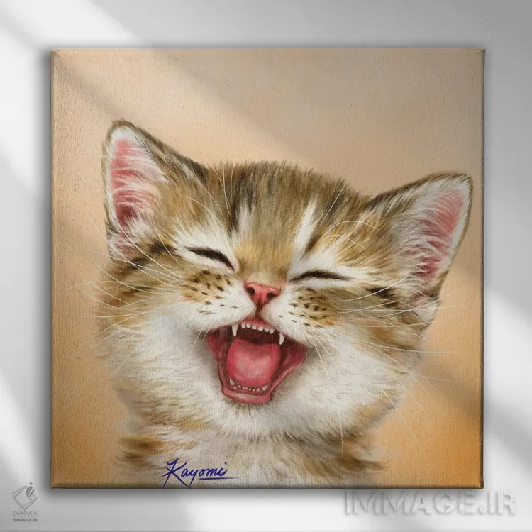 تابلو دکوراتیو ۳۶۵ روز با گربه ها: ۵ اثر کایومی هارای - نمای روبهرو روی دیوار