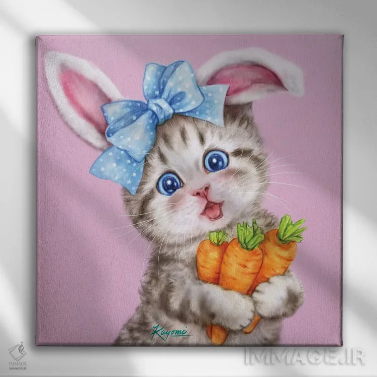 تابلو دکوراتیو ۳۶۵ روز با گربه ها: ۱۷۲ اثر کایومی هارای - نمای روبهرو روی دیوار