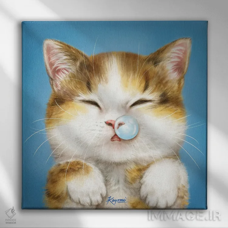 تابلو دکوراتیو ۳۶۵ روز با گربه ها: ۱۶۹ اثر کایومی هارای - نمای روبهرو روی دیوار