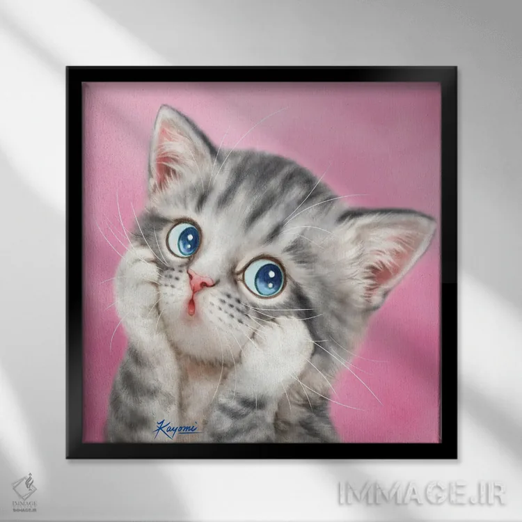 تابلو دکوراتیو ۳۶۵ روز با گربه ها: ۱۵۶ اثر کایومی هارای - نمای قابدار مشکی