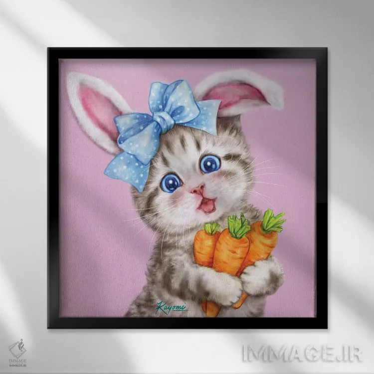 تابلو دکوراتیو ۳۶۵ روز با گربه ها: ۱۷۲ اثر کایومی هارای - نمای قابدار مشکی