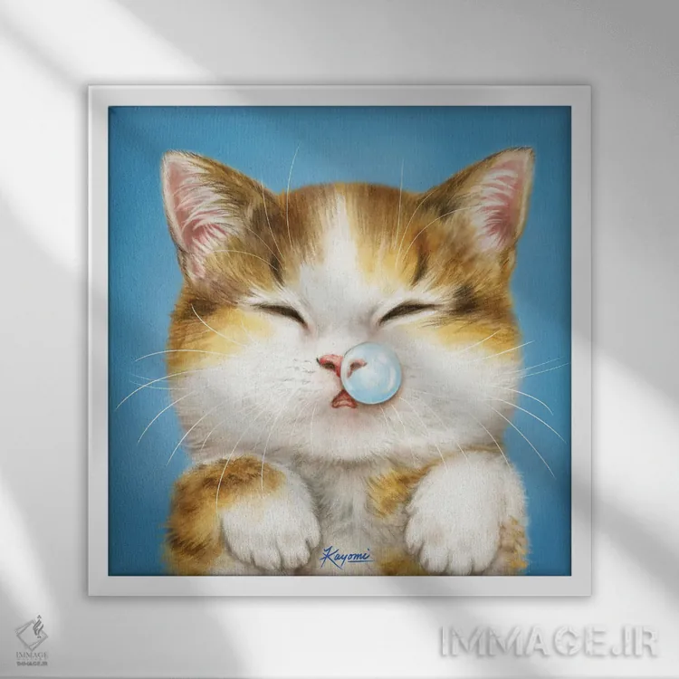 تابلو دکوراتیو ۳۶۵ روز با گربه ها: ۱۶۹ اثر کایومی هارای - نمای قابدار سفید