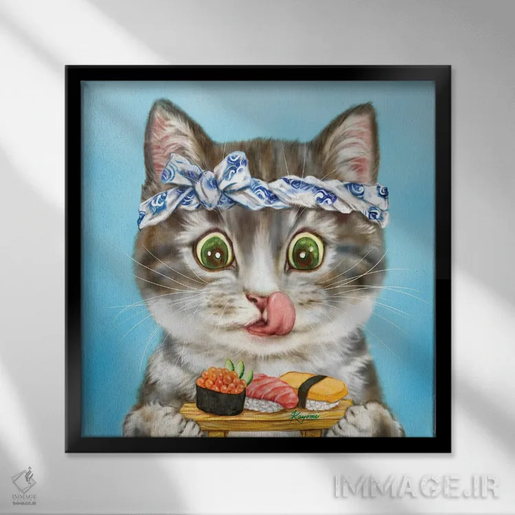 تابلو دکوراتیو ۳۶۵ روز با گربه ها: ۱۷۱ اثر کایومی هارای - نمای قابدار مشکی