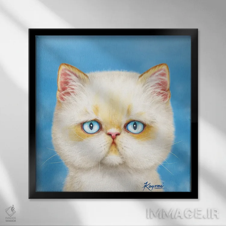 تابلو دکوراتیو ۳۶۵ روز با گربه ها: ۶ اثر کایومی هارای - نمای قابدار مشکی