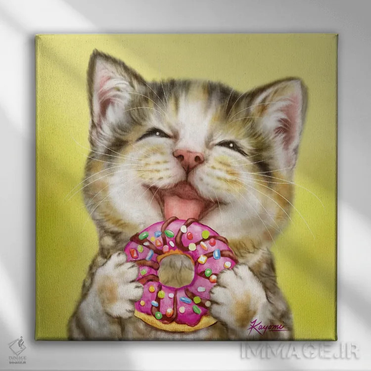 تابلو دکوراتیو ۳۶۵ روز با گربه ها: ۱۷۸ اثر کایومی هارای - نمای روبهرو روی دیوار