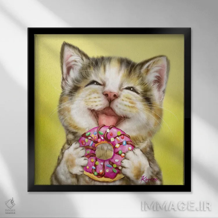 تابلو دکوراتیو ۳۶۵ روز با گربه ها: ۱۷۸ اثر کایومی هارای - نمای قابدار مشکی