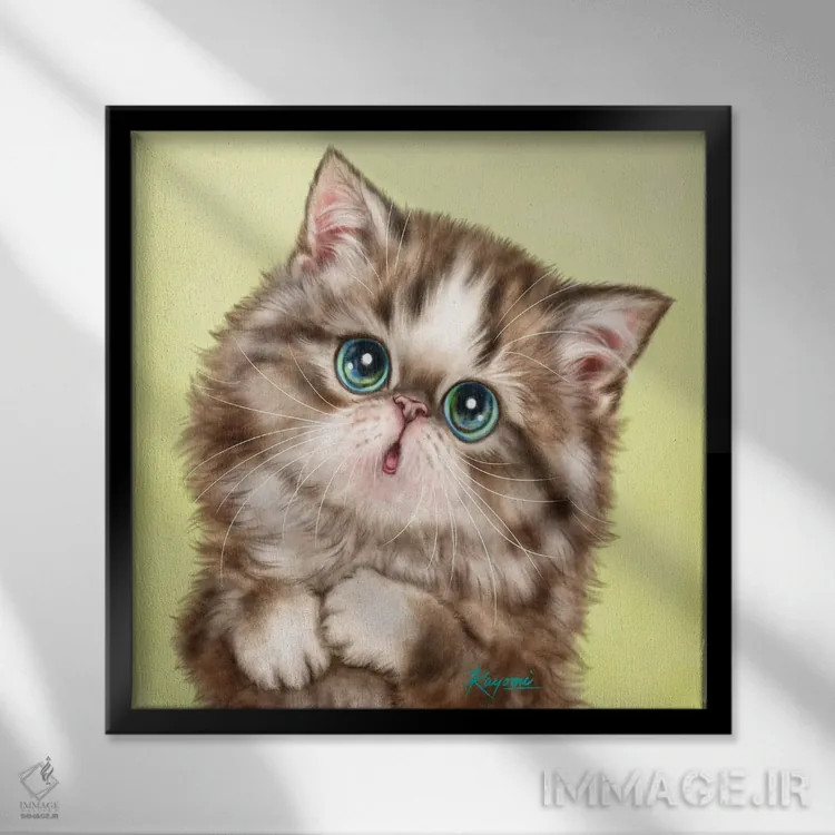 تابلو دکوراتیو ۳۶۵ روز با گربه ها: ۲۱۲ اثر کایومی هارای - نمای قابدار مشکی