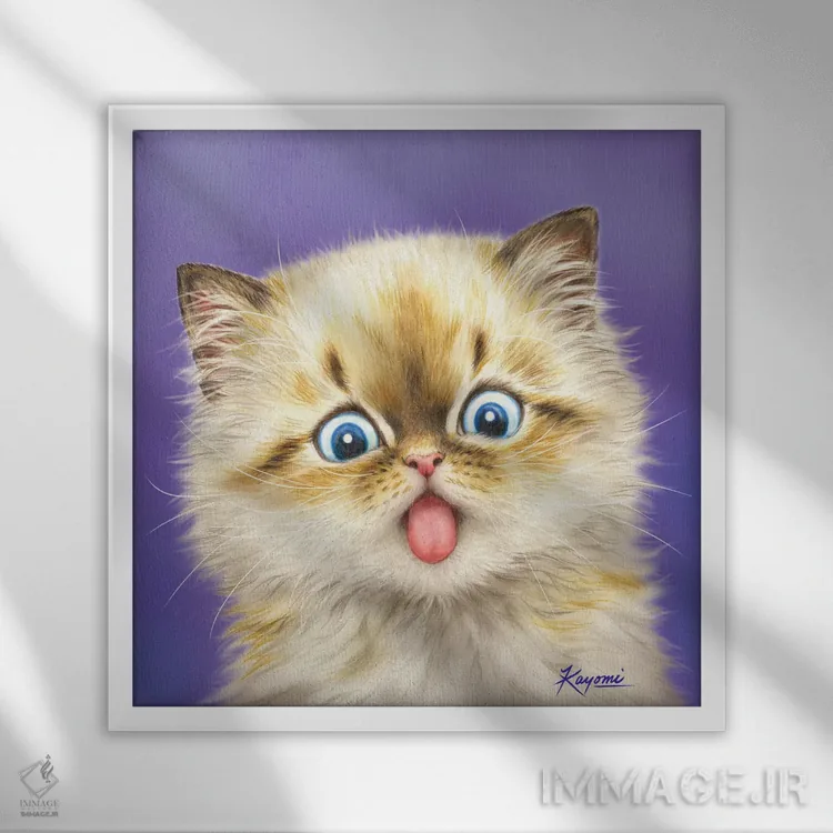 تابلو دکوراتیو ۳۶۵ روز با گربه ها: ۸ اثر کایومی هارای - نمای قابدار سفید