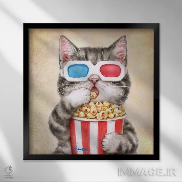 تابلو دکوراتیو ۳۶۵ روز با گربه ها: ۲۳۸ اثر کایومی هارای - نمای قابدار مشکی