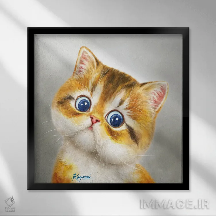 تابلو دکوراتیو ۳۶۵ روز با گربه ها: ۱۲ اثر کایومی هارای - نمای قابدار مشکی