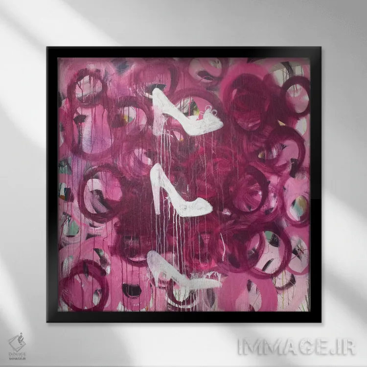 تابلو انتزاعی انتخاب ها اثر کنت یانگستروم - نمای قابدار مشکی