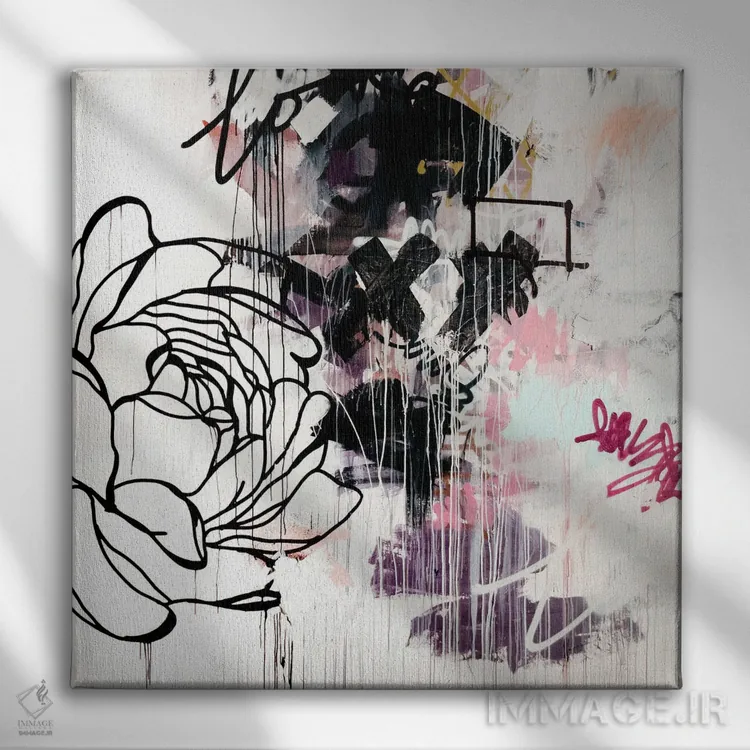 تابلو مدرن گل ها اثر کنت یانگستروم - نمای روبهرو روی دیوار