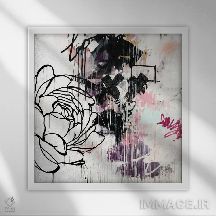 تابلو مدرن گل ها اثر کنت یانگستروم - نمای قابدار سفید