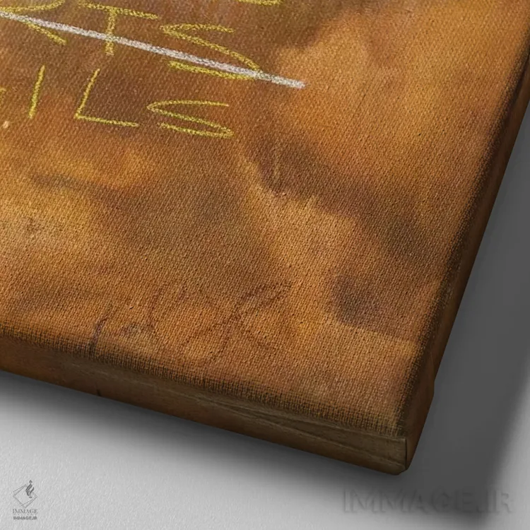 تابلو انتزاعی عشق بد است؟ درد دارد؟ هرگز شکست نمی خورد اثر کنت یانگستروم - نمای نزدیک بافت بوم