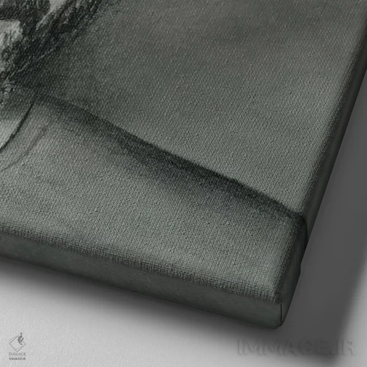 تابلو دکوراتیو طرح مدادی کریس کورنل اثر کتی سالیوان - نمای نزدیک بافت بوم