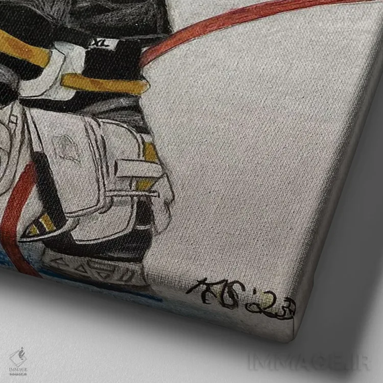 تابلو دکوراتیو در آغوش گرفتن دروازه بان اثر کتی سالیوان - نمای نزدیک بافت بوم