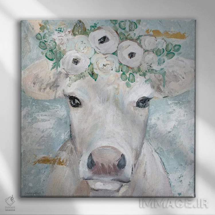 تابلو مدرن آنا بل، گاو اثر مکنزی کیسل - نمای روبهرو روی دیوار