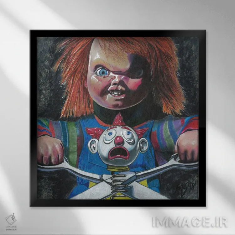 تابلو دکوراتیو چاکی اثر کتی سالیوان - نمای قابدار مشکی