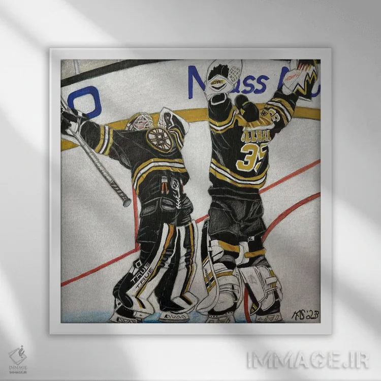 تابلو دکوراتیو در آغوش گرفتن دروازه بان اثر کتی سالیوان - نمای قابدار سفید