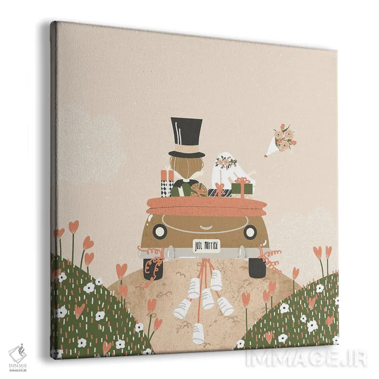 تابلو مینیمال تازه عروس و داماد اثر کانزیلو - نمای پرسپکتیو محصول