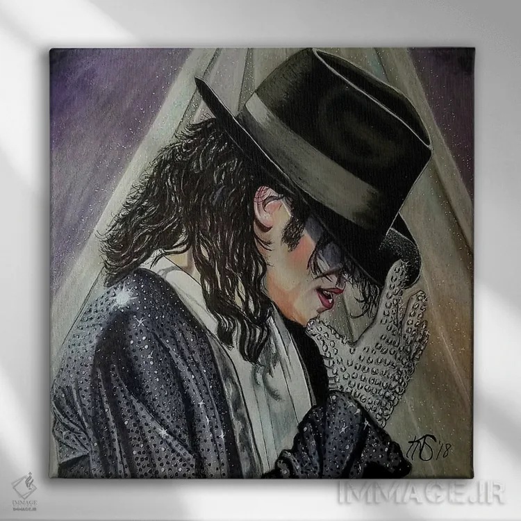 تابلو دکوراتیو مایکل جکسون اثر کتی سالیوان - نمای روبهرو روی دیوار