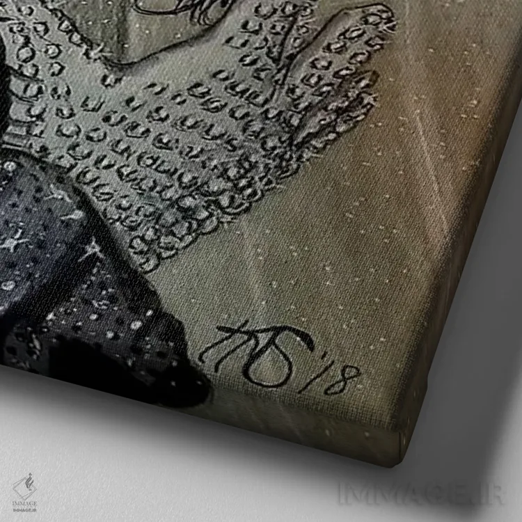 تابلو دکوراتیو مایکل جکسون اثر کتی سالیوان - نمای نزدیک بافت بوم