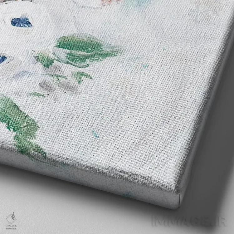 تابلو مدرن بز گل دار اثر مکنزی کیسل - نمای نزدیک بافت بوم