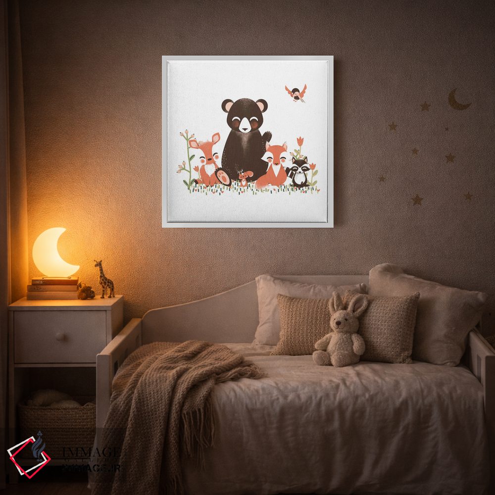 تابلو مینیمال حیوانات بامزه جنگل اثر کانزیلو - D2W