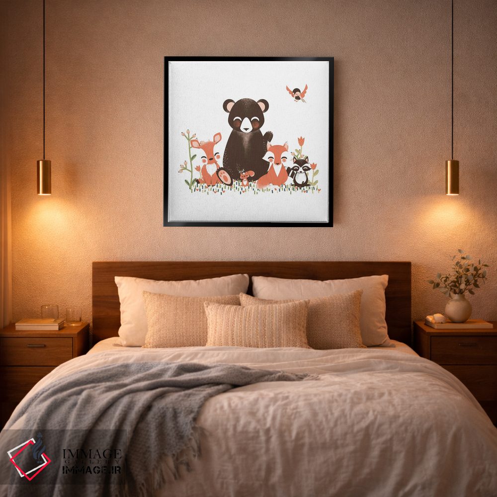 تابلو مینیمال حیوانات بامزه جنگل اثر کانزیلو - D4B