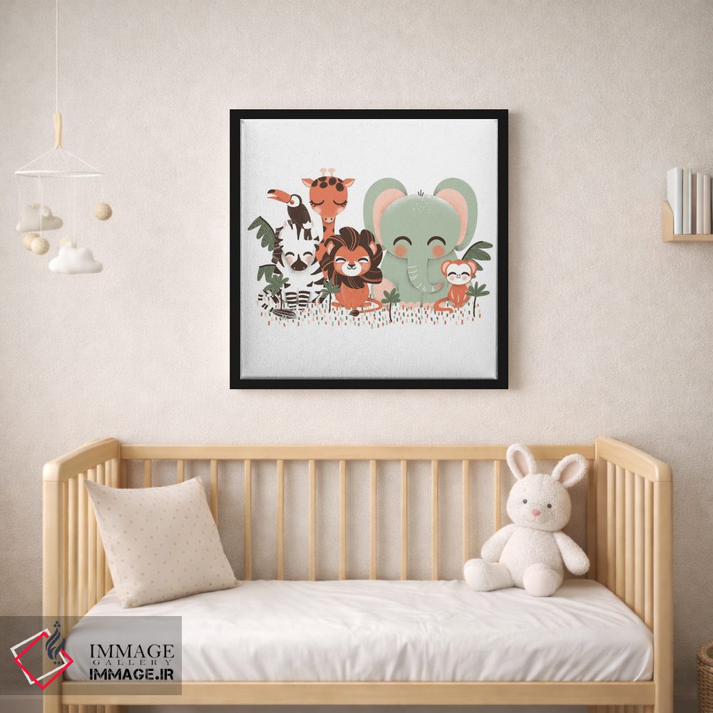 تابلو دکوراتیو حیوانات بامزه جنگل بارانی اثر کانزیلو - D2B