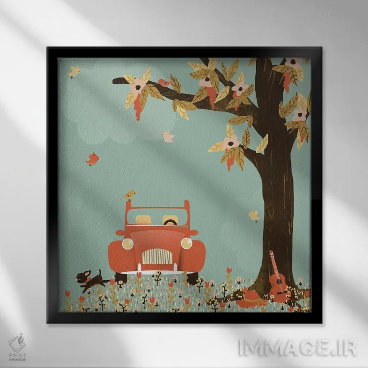 تابلو مینیمال زندگی زیباست اثر کانزیلو - نمای قابدار مشکی