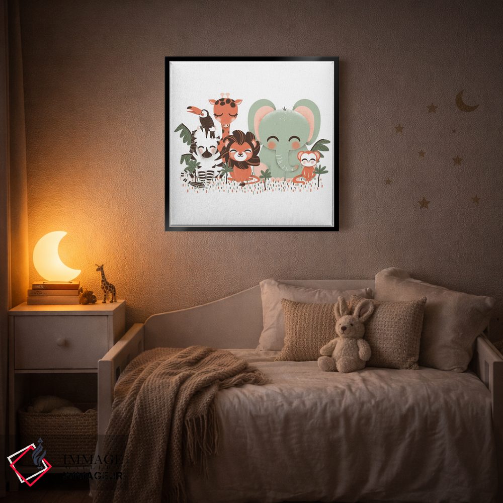 تابلو دکوراتیو حیوانات بامزه جنگل بارانی اثر کانزیلو - D4B