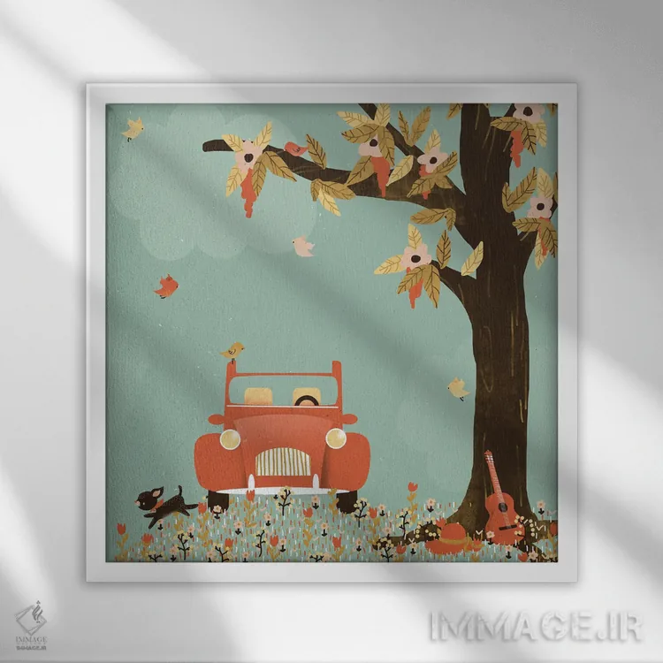 تابلو مینیمال زندگی زیباست اثر کانزیلو - نمای قابدار سفید