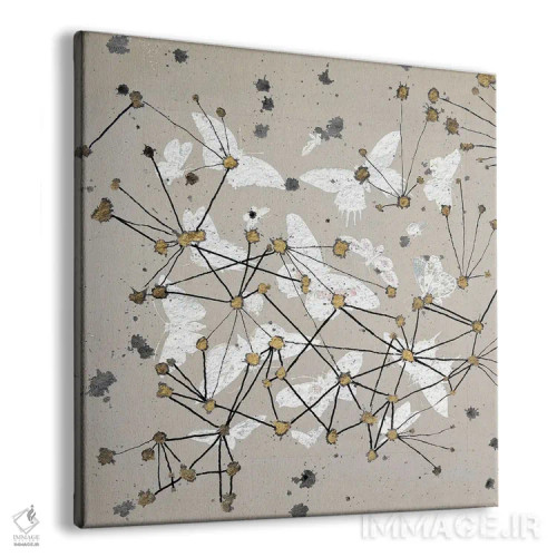 تابلو انتزاعی صورت های فلکی پروانه قرن نوزدهم I اثر لری آربل - نمای پرسپکتیو محصول