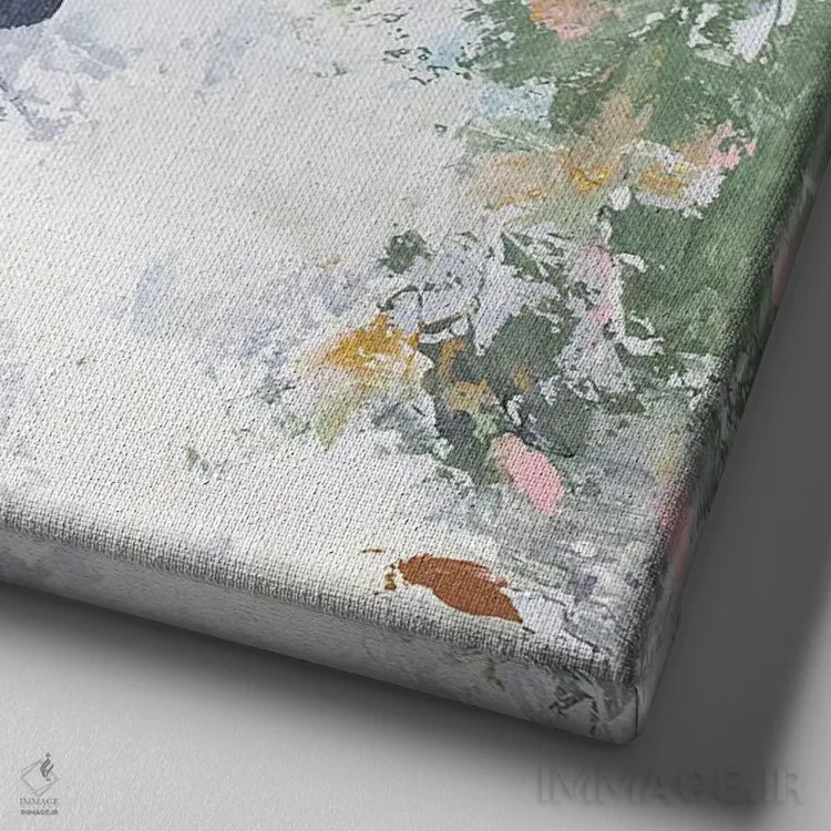 تابلو مدرن میبل، گاو اثر مکنزی کیسل - نمای نزدیک بافت بوم