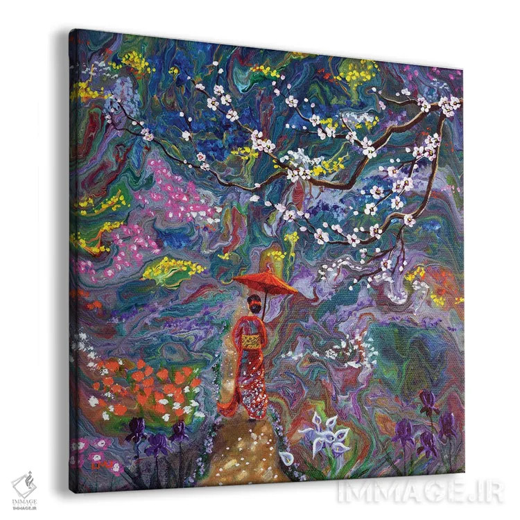 تابلو دکوراتیو قدم زنی در باغ اسرارآمیز اثر لورا ایورسن - نمای پرسپکتیو محصول