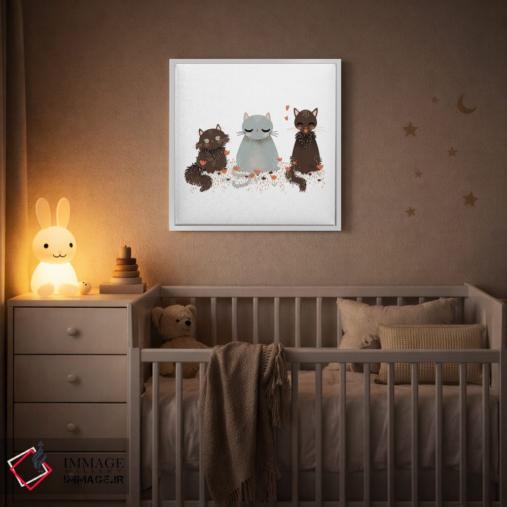 تابلو مینیمال سه گربه اثر کانزیلو - D4W