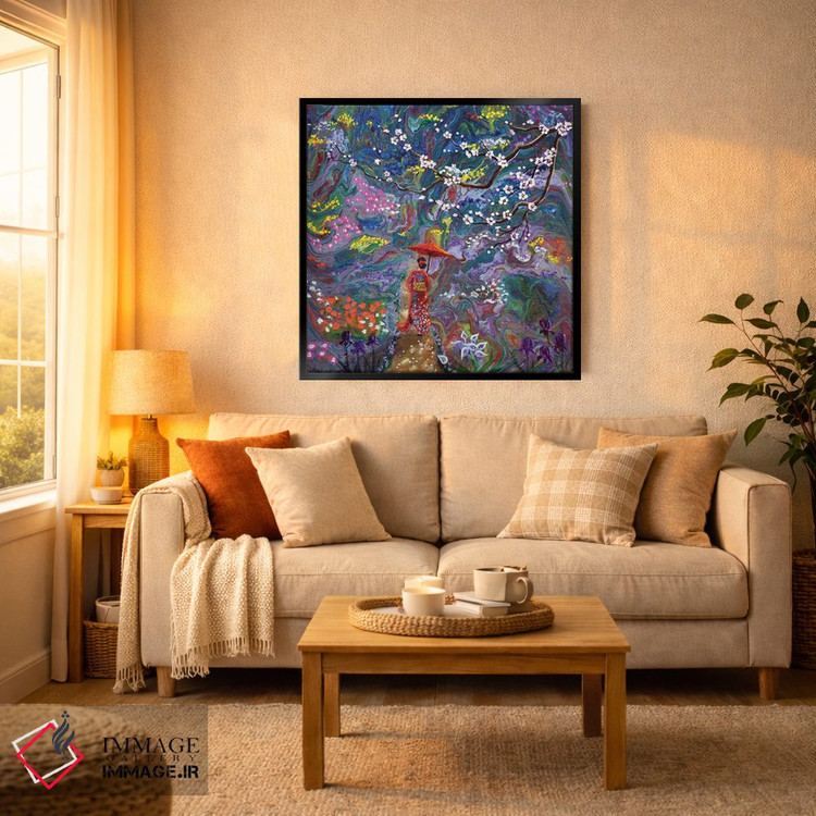 تابلو دکوراتیو قدم زنی در باغ اسرارآمیز اثر لورا ایورسن - D3B