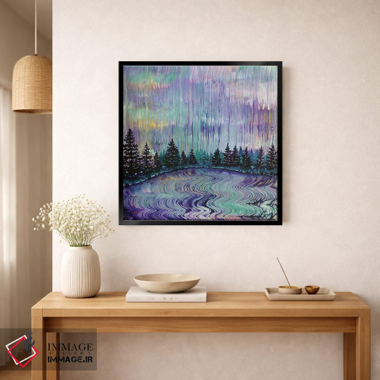 تابلو انتزاعی باران بنفش اورگن اثر لورا ایورسن - D1B
