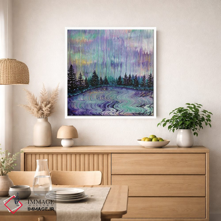 تابلو انتزاعی باران بنفش اورگن اثر لورا ایورسن - D4W