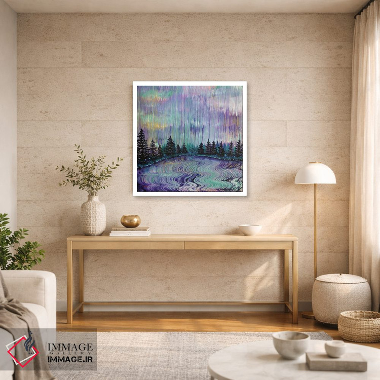 تابلو انتزاعی باران بنفش اورگن اثر لورا ایورسن - D2W