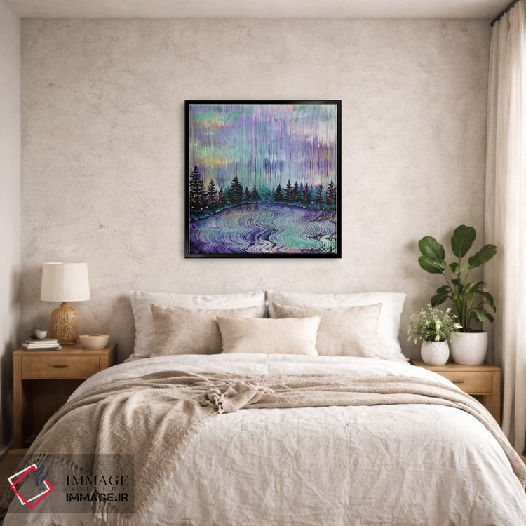 تابلو انتزاعی باران بنفش اورگن اثر لورا ایورسن - D6B