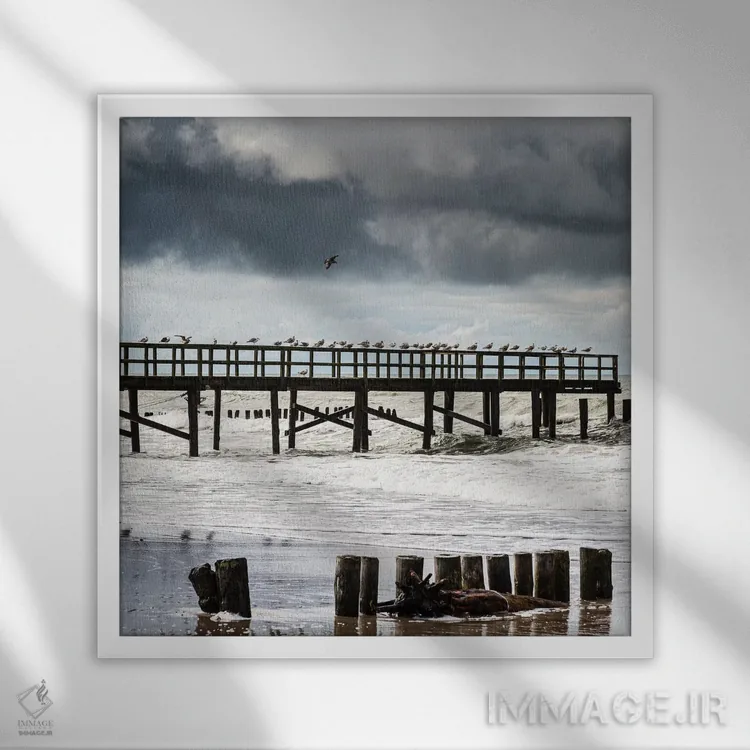 تابلو دکوراتیو لهستان، دریای بالتیک II اثر میکولاج گوسپودرک - نمای قابدار سفید