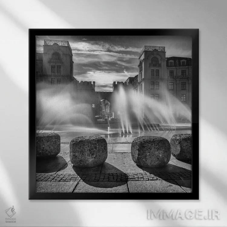 تابلو دکوراتیو آلمان، باواریا، مونیخ، کارلس پلاتز I اثر میکولاج گوسپودرک - نمای قابدار مشکی