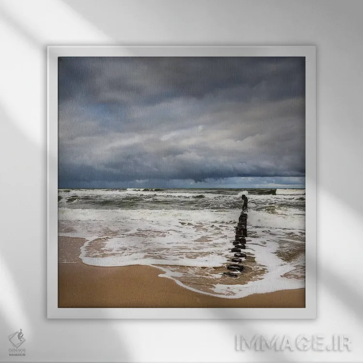 تابلو دکوراتیو لهستان، دریای بالتیک I اثر میکولاج گوسپودرک - نمای قابدار سفید