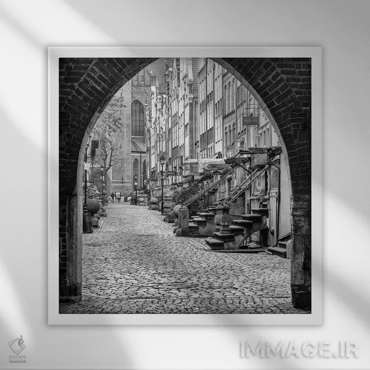 تابلو دکوراتیو گدانسک در لهستان اثر میکولاج گوسپودرک - نمای قابدار سفید