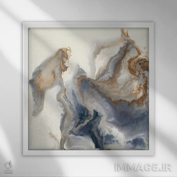 تابلو انتزاعی نزدیک شدن اثر کوری لاول - نمای قابدار سفید